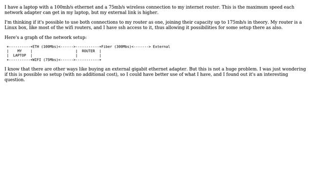 Unix & Linux: Use different connections (wifi + ethernet) to increase speed on lan смотреть онлайн