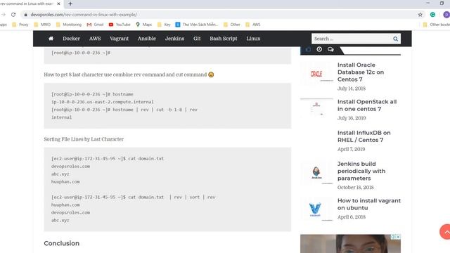 rev command in Linux with example смотреть онлайн