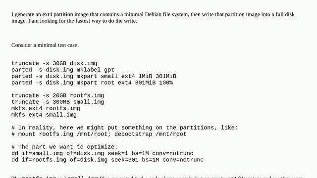 Efficient way to write a sparse partition to a disk image? смотреть онлайн