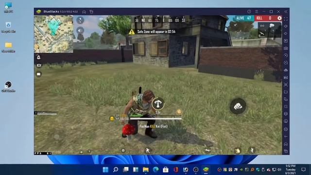 Windows 11 BlueStacks 5 Free fire Game paly смотреть онлайн