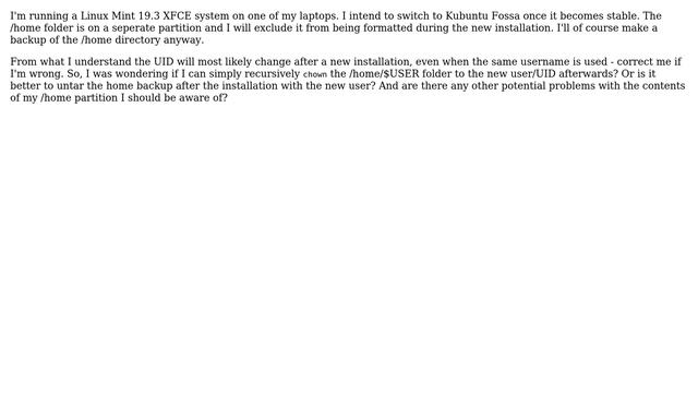 Unix & Linux: How do I preserve a /home directory when doing a fresh Linux installation? смотреть онлайн