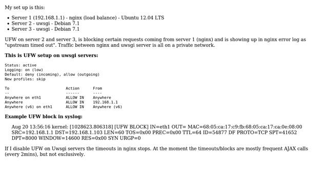DevOps & SysAdmins: Why is UFW blocking some allowed internal connections? смотреть онлайн