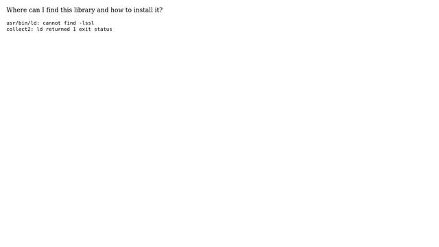 DevOps & SysAdmins: /usr/bin/ld: cannot find -lssl смотреть онлайн