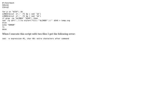 Unix & Linux: "extra characters after command" in the sed command a смотреть онлайн