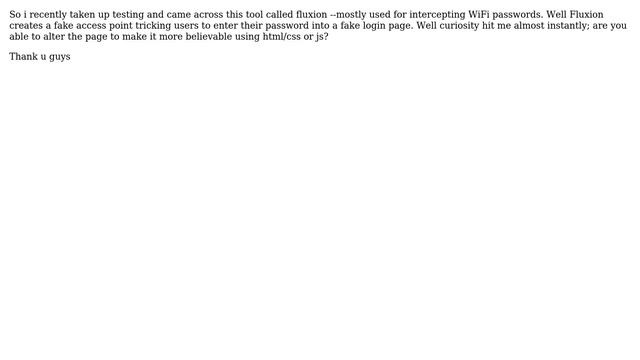 Kali linux tool fluxion: are you able to alter or edit fluxion's fake access point page? смотреть онлайн