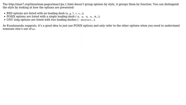 Which flags of the "ps" command are for the Unix flags format and which flags are for the BSD... смотреть онлайн