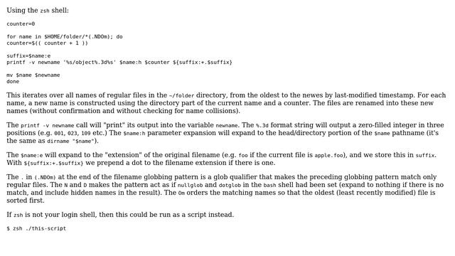 Unix & Linux: Renaming all files in a directory with a numerical sequence based on time created смотреть онлайн