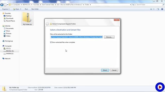 How to UNZIP a File in Windows 7 смотреть онлайн