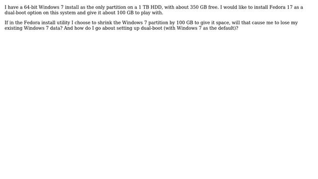 Installing/dual-booting Fedora 17 on existing Windows 7 HDD смотреть онлайн