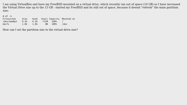Increase/refresh the size of the FreeBSD's main partition (2 Solutions!!) смотреть онлайн
