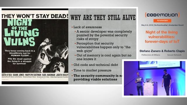 Night of the living vulnerabilities - S. Zanero, R. Clapis - Codemotion Amsterdam 2018 смотреть онлайн