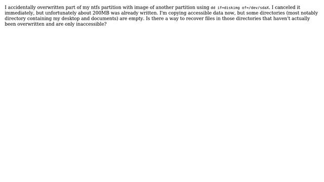 Unix & Linux: rescue data from partially overwritten ntfs partition смотреть онлайн