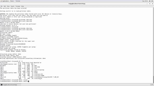 LINUX OS PARTITION CREATION IN REDHAT : CENT OS смотреть онлайн