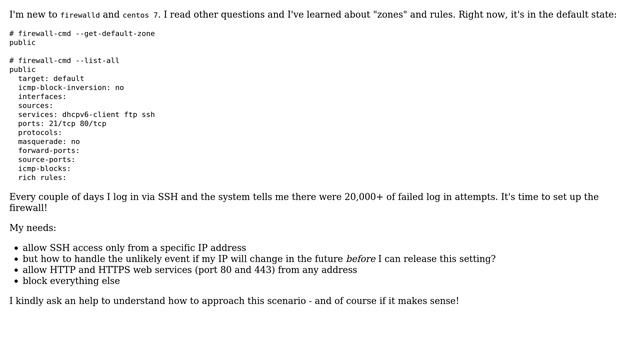 DevOps & SysAdmins: firewalld rules to allow static IP SSH access with backdoor? смотреть онлайн