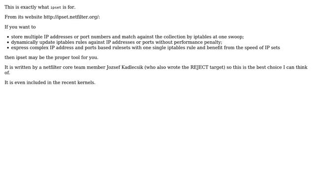 DevOps & SysAdmins: Use IPtables or null route for blacklisting about 1 million IP addresses? смотреть онлайн