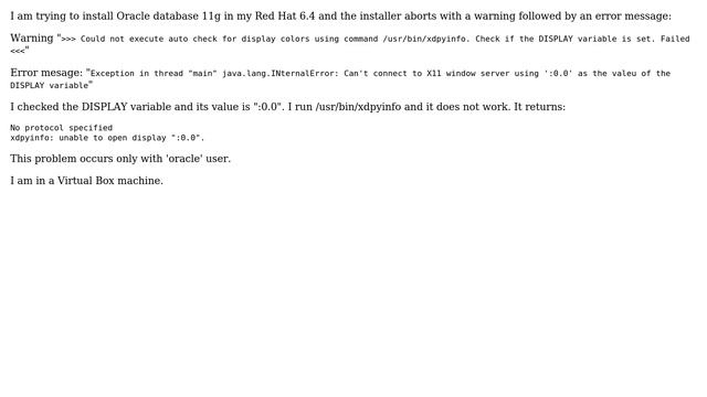 Unable to open display to specific user in Red Hat 6.4 смотреть онлайн