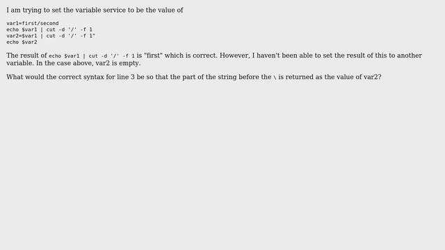 Unix & Linux: How do I set a bash variable that contains another variable? смотреть онлайн