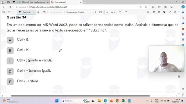 CORREÇÃO NOÇÕES DE INFORMÁTICA 31 40 смотреть онлайн