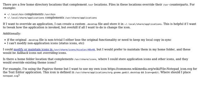Unix & Linux: Is there a home directory location for overriding icons? смотреть онлайн