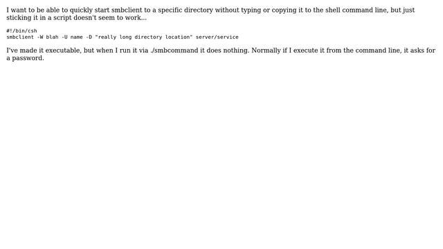 How do I start smbclient from a script in Linux? смотреть онлайн