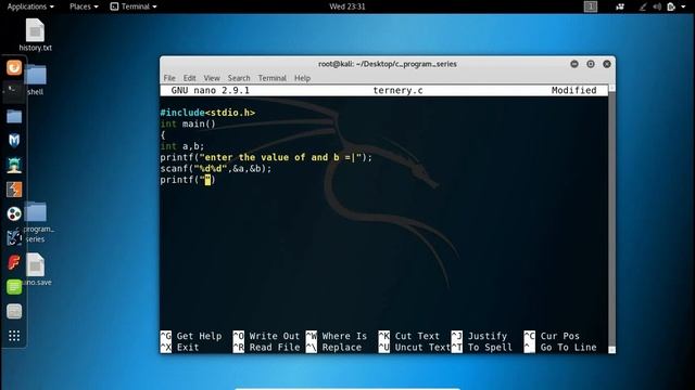 #9 Ternary condition || C Program in Kali Linux | simple c program смотреть онлайн