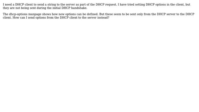 How can a dhcp client in linux can send a custom option? смотреть онлайн