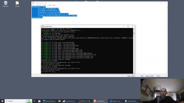 WSL Ubuntu + Apache2 + VirtualHosts + SSL смотреть онлайн