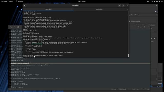 Установка Puppet Agent 7 в Fedora 34 смотреть онлайн