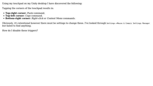Ubuntu: How do I disable Touchpad corner functionalities? (e.g. copy, paste, context, right-click)? смотреть онлайн