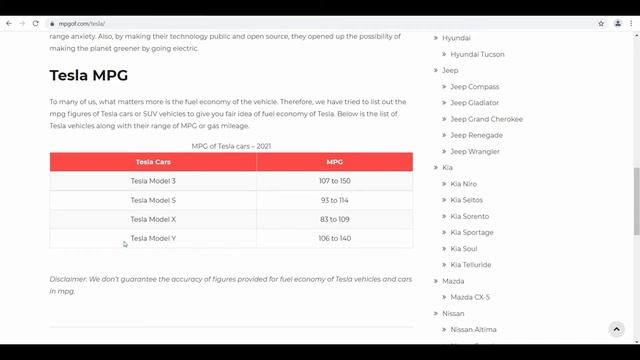 2021 Tesla Model Y gas mileage (mpg) смотреть онлайн