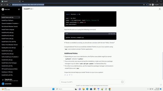 install tkinter with pip linux смотреть онлайн