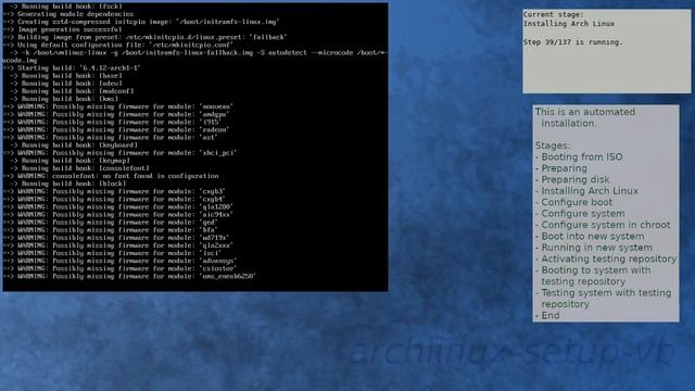 Arch Linux installation recording to kernel 6.4.12-arch1-1 (core) смотреть онлайн