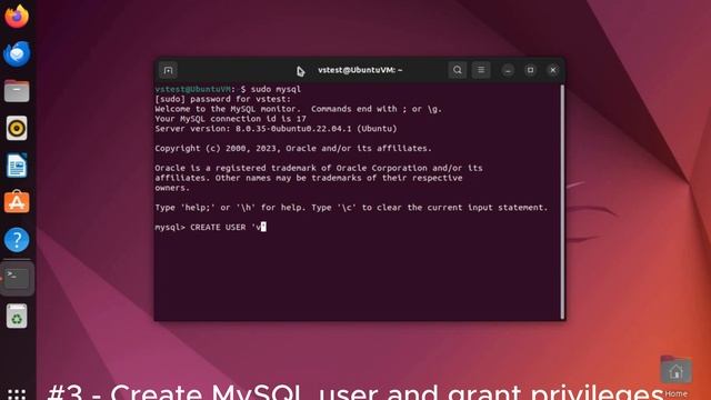 Ubuntu: Step by step to install MySQL and create user with granting privileges смотреть онлайн