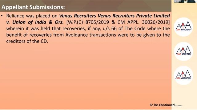 Judicial interpretation on PUFE Transaction –Judgments by the Hon’ble NCLAT смотреть онлайн
