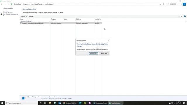 How to uninstall problematic KB4549951 Windows 10 update and pause for 7 days until corrected смотреть онлайн