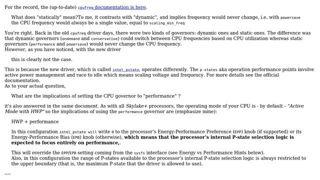 Unix & Linux: What are the implications of setting the CPU governor to "performance"? смотреть онлайн