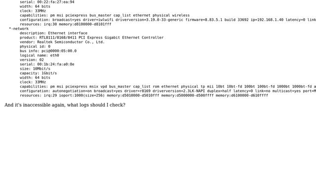 Ubuntu: Ubuntu Server randomly becoming inaccessible and comes back if I reboot modem смотреть онлайн