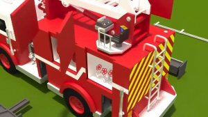 Мультики про машинки для детей от 3 лет развивающие  Конструктор собираем пожарную машину