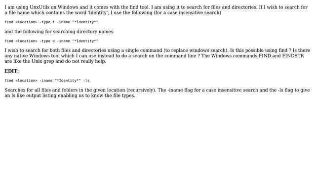 Unix & Linux: How to search for files and directories using a single find command? смотреть онлайн
