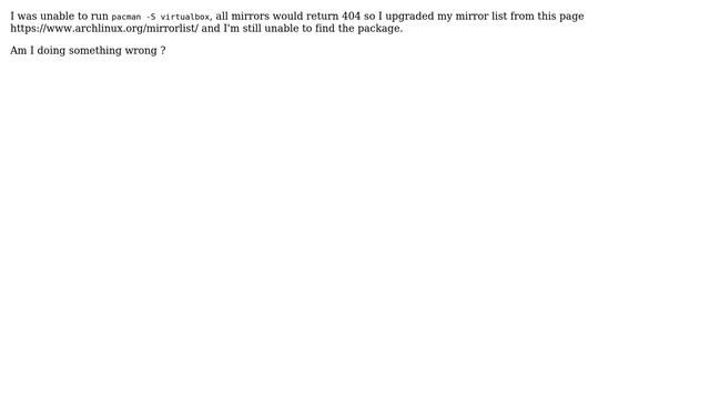 Unix & Linux: Unable to find package virtual box for archlinux смотреть онлайн