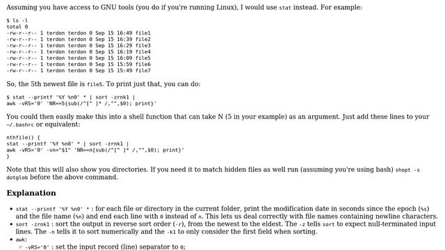 Unix & Linux: How to list the n'th youngest file (without parsing ls!)? (5 Solutions!!) смотреть онлайн
