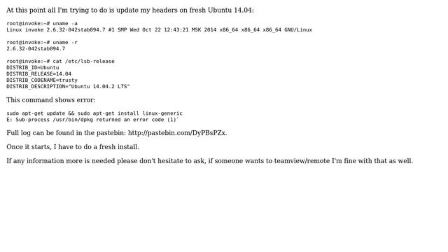 Ubuntu: Linux kernel and headers do not install on a VPS system смотреть онлайн