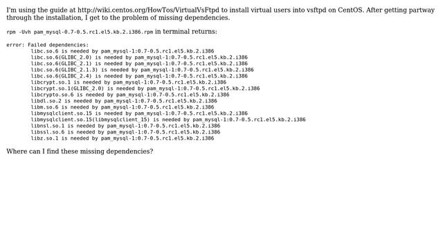 DevOps & SysAdmins: CentOS: Missing dependencies when installing vsftpd with MySQL (2 Solutions!!) смотреть онлайн