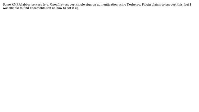 How can I enable Kerberos / GSSAPI authentication in Pidgin on Linux? смотреть онлайн