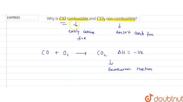Why Is CO Combustible AndCO_(2) Non-combustable? | 11 | APPENDIX - INORGANIC VOLUME 1 | CHEMISTR...