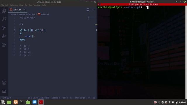 While loop | Shell scripting смотреть онлайн