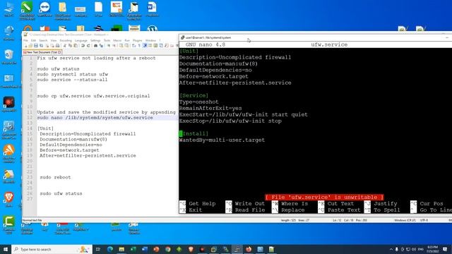 EP.112-Fix ufw service not loading after a reboot смотреть онлайн