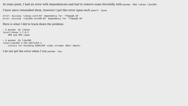 Unix & Linux: What is this ffmpeg dependency error telling me and how do I fix it? смотреть онлайн