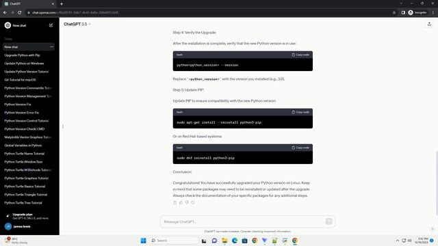 python version upgrade command linux смотреть онлайн