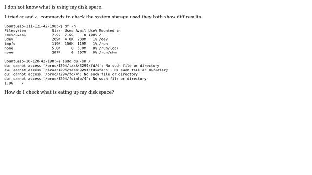 check what uses the disk space on ubuntu смотреть онлайн